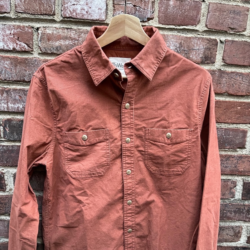 UpWest Men's Rust Button-Down Casual Shirt